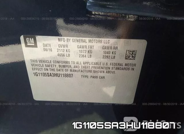 1G1105SA3HU118807 фото 10