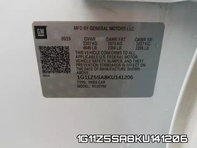 1G11Z5SA8KU141206 фото 2