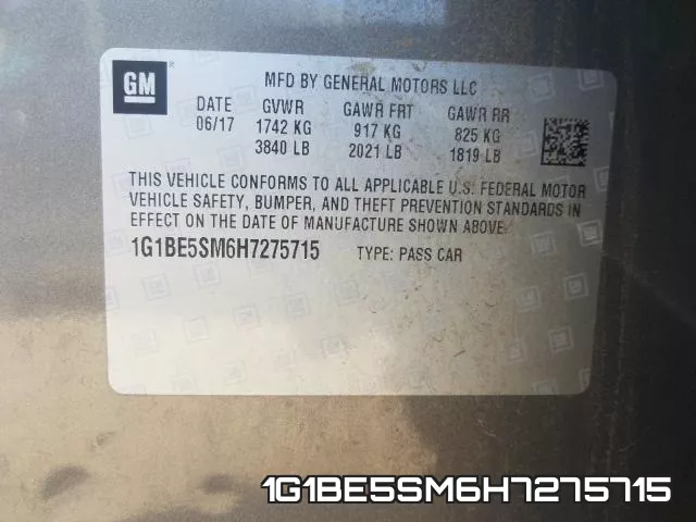 1G1BE5SM6H7275715 фото 2