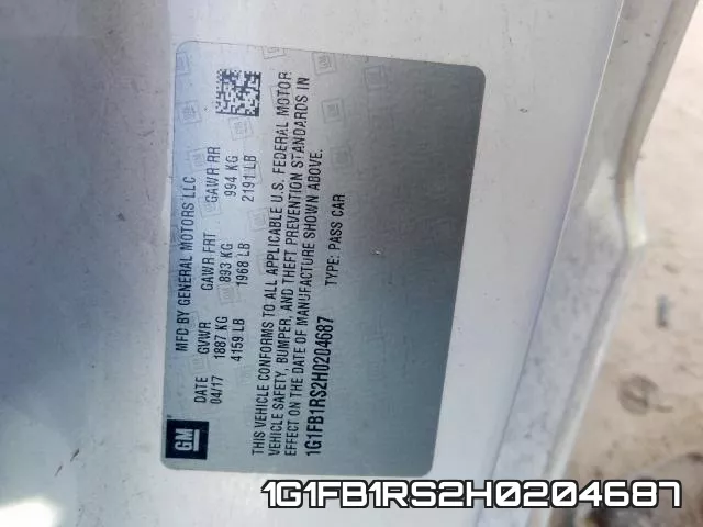 1G1FB1RS2H0204687 фото 2