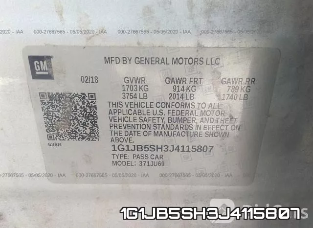 1G1JB5SH3J4115807 фото 10