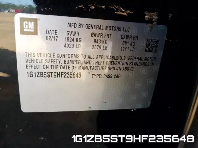 1G1ZB5ST9HF235648 фото 2