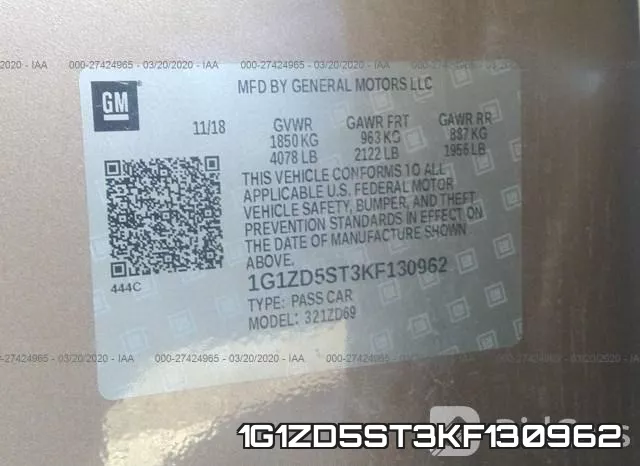 1G1ZD5ST3KF130962 фото 10