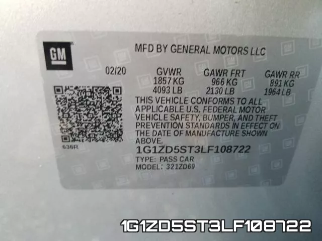 1G1ZD5ST3LF108722 фото 2