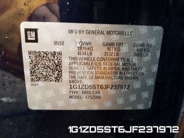 1G1ZD5ST6JF237972 фото 2