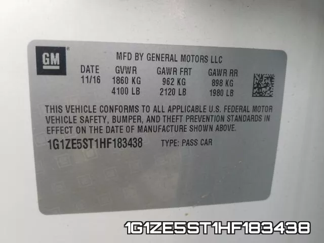 1G1ZE5ST1HF183438 фото 2