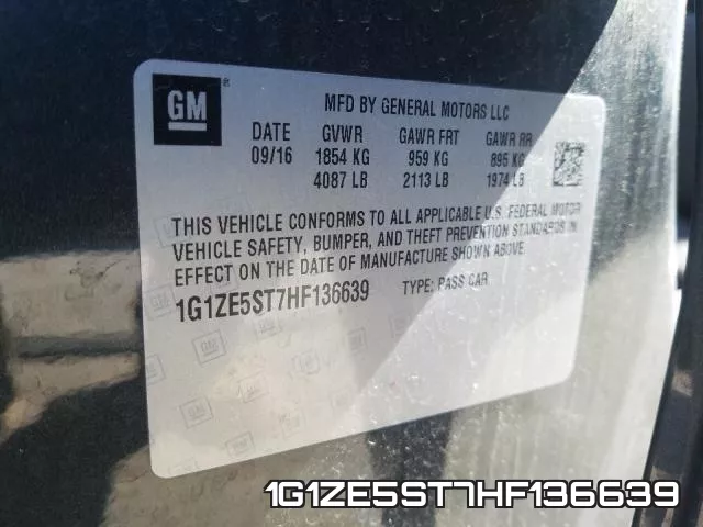1G1ZE5ST7HF136639 фото 2