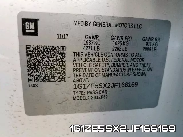 1G1ZE5SX2JF166169 фото 2
