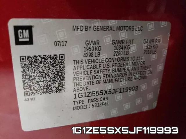 1G1ZE5SX5JF119993 фото 2
