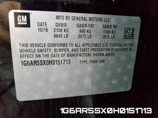 1G6AR5SX0H0151713 фото 2
