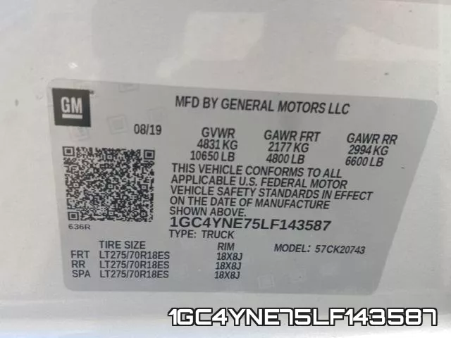 1GC4YNE75LF143587 фото 2