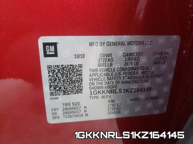 1GKKNRLS1KZ164145 фото 2
