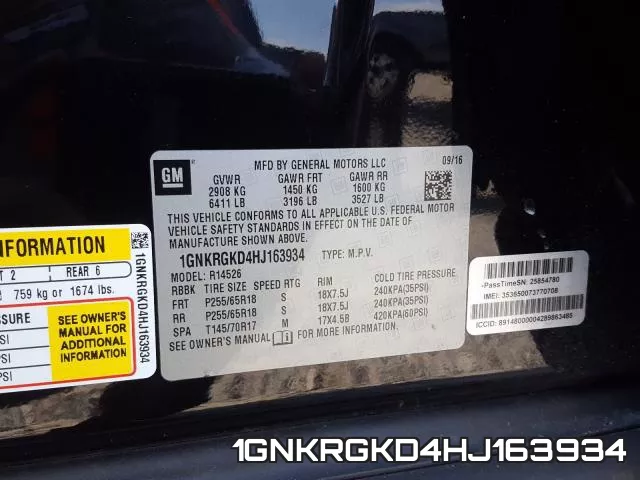 1GNKRGKD4HJ163934 фото 2