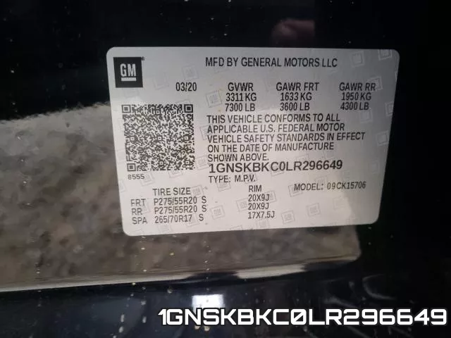 1GNSKBKC0LR296649 фото 2