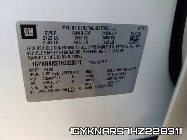 1GYKNARS7HZ228311 фото 2