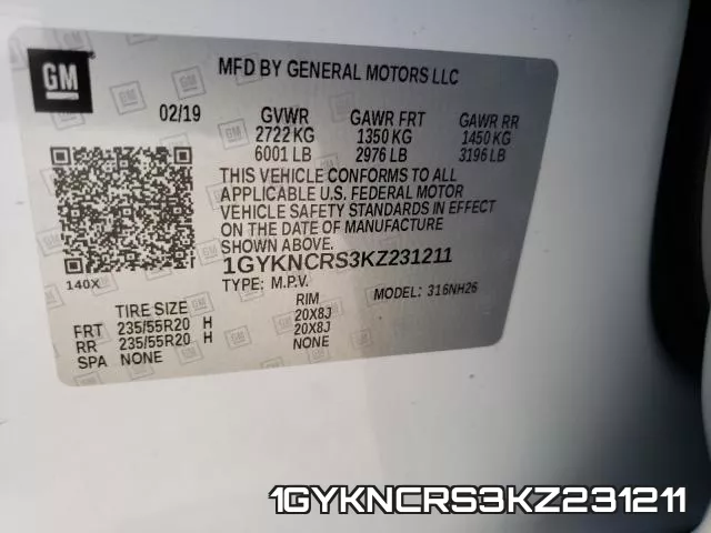 1GYKNCRS3KZ231211 фото 2