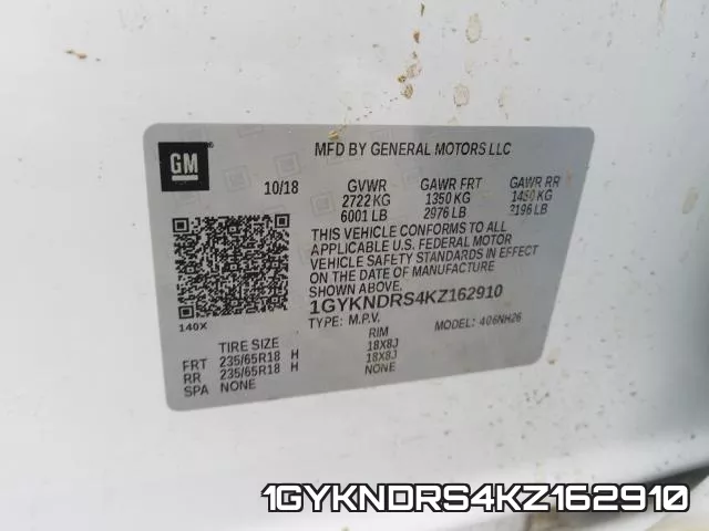 1GYKNDRS4KZ162910 фото 2