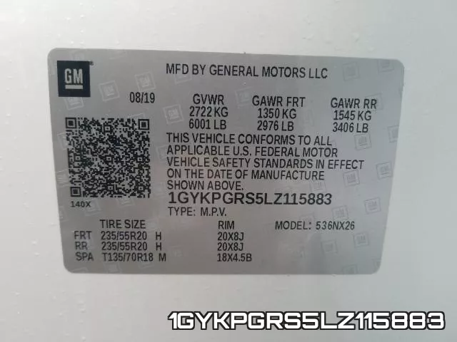 1GYKPGRS5LZ115883 фото 2