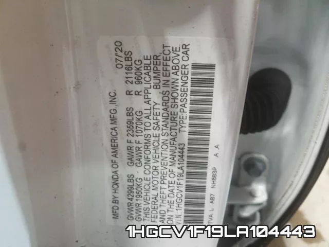 1HGCV1F19LA104443 фото 2