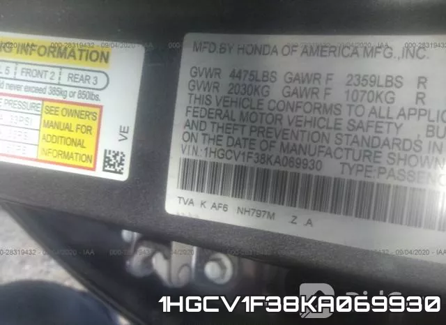 1HGCV1F38KA069930 фото 10