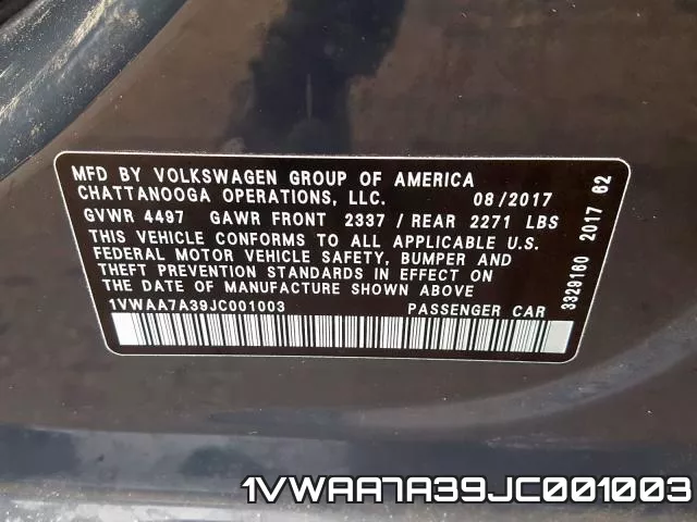 1VWAA7A39JC001003 фото 2