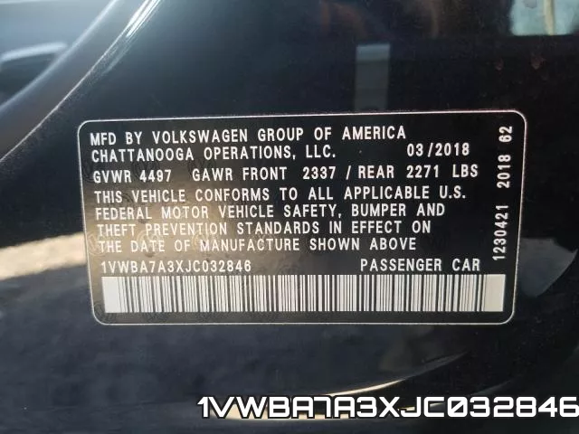 1VWBA7A3XJC032846 фото 2