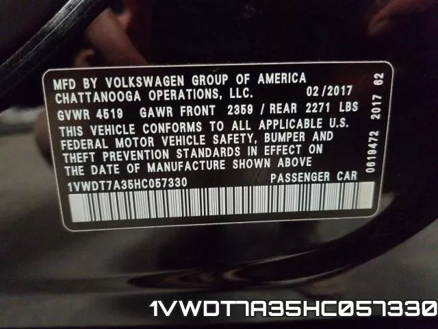 1VWDT7A35HC057330 фото 2