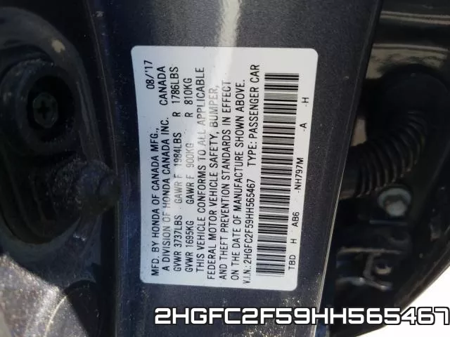 2HGFC2F59HH565467 фото 2