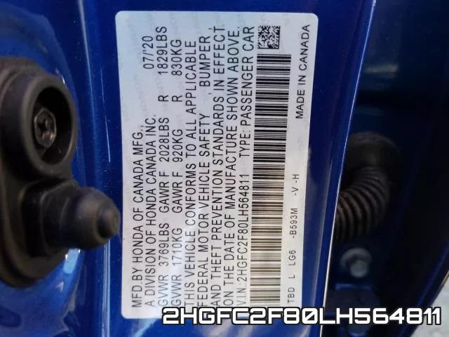 2HGFC2F80LH564811 фото 2