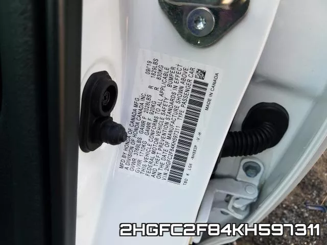 2HGFC2F84KH597311 фото 2