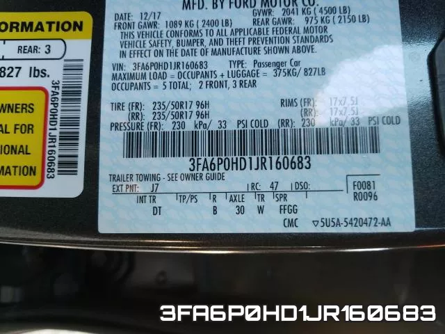 3FA6P0HD1JR160683 фото 2