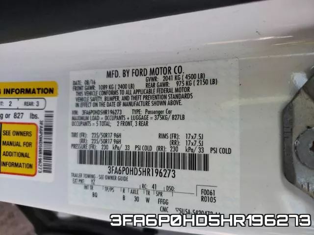 3FA6P0HD5HR196273 фото 2