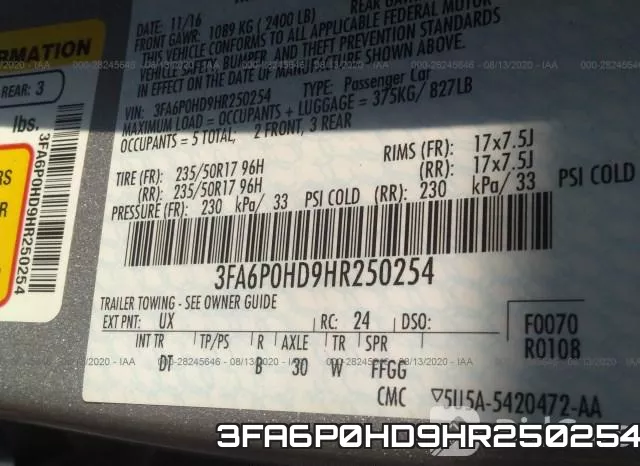 3FA6P0HD9HR250254 фото 10