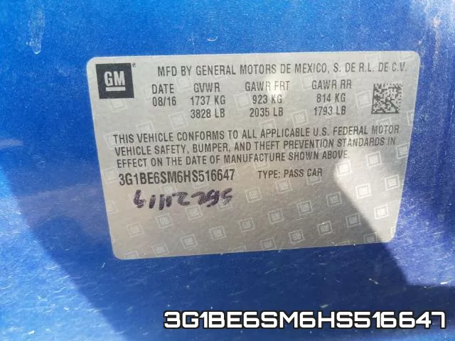 3G1BE6SM6HS516647 фото 2
