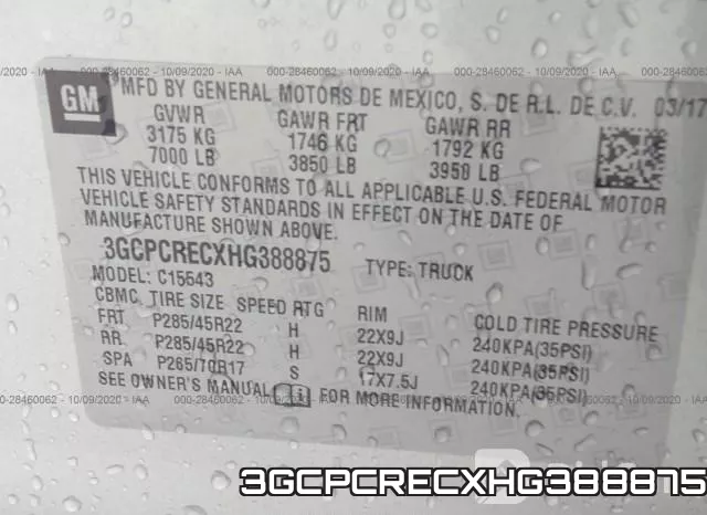 3GCPCRECXHG388875 фото 9