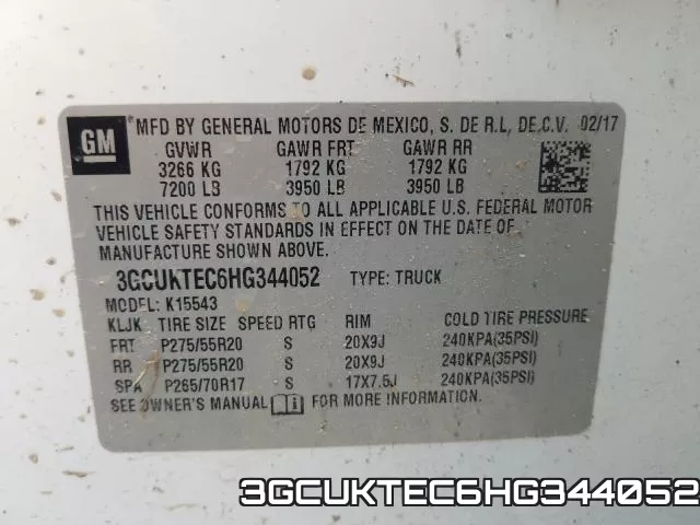 3GCUKTEC6HG344052 фото 2