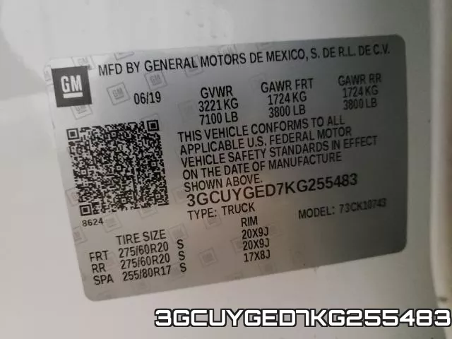 3GCUYGED7KG255483 фото 2