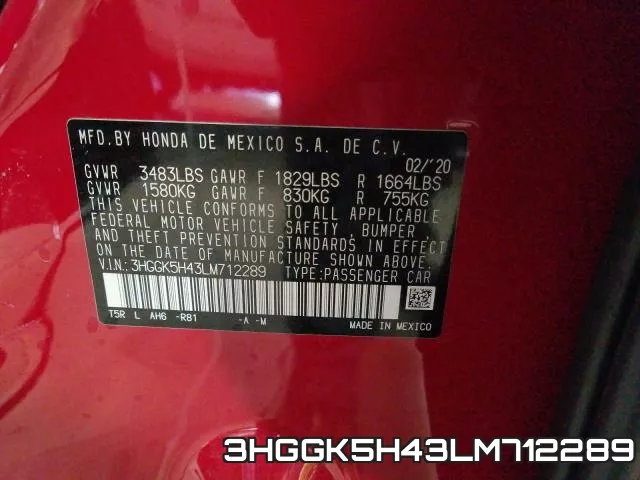 3HGGK5H43LM712289 фото 2