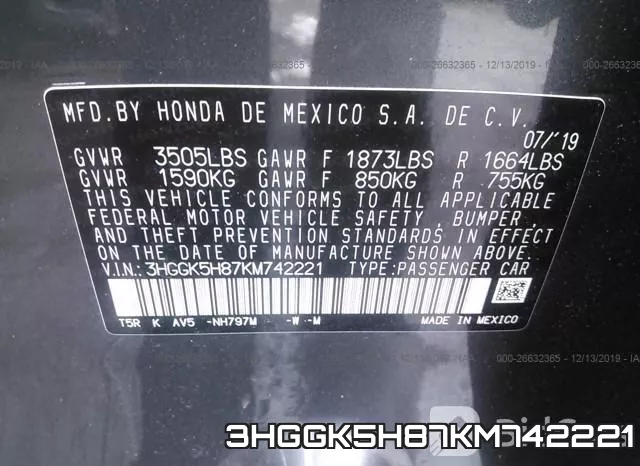 3HGGK5H87KM742221 фото 10