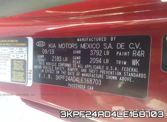 3KPF24AD4LE168703 фото 10