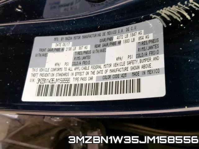 3MZBN1W35JM158556 фото 2