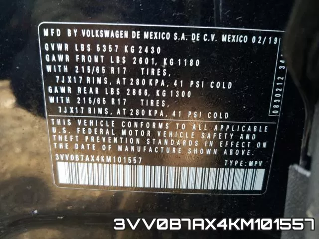 3VV0B7AX4KM101557 фото 2