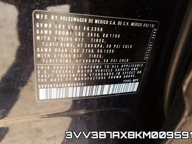 3VV3B7AX8KM009591 фото 2