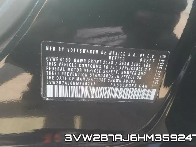3VW2B7AJ6HM359247 фото 2