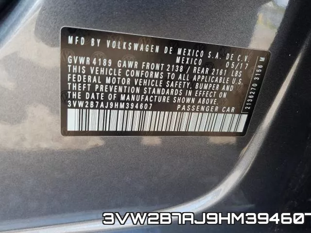 3VW2B7AJ9HM394607 фото 2