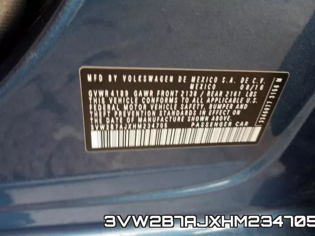 3VW2B7AJXHM234705 фото 2