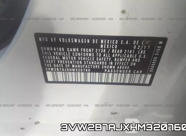3VW2B7AJXHM320760 фото 10