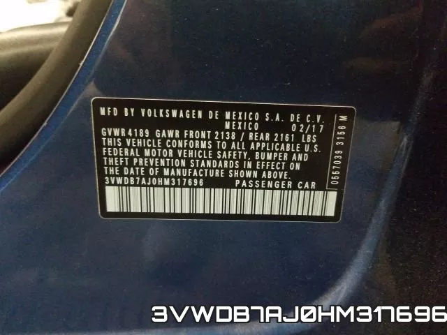 3VWDB7AJ0HM317696 фото 2