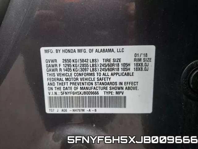 5FNYF6H5XJB009666 фото 2