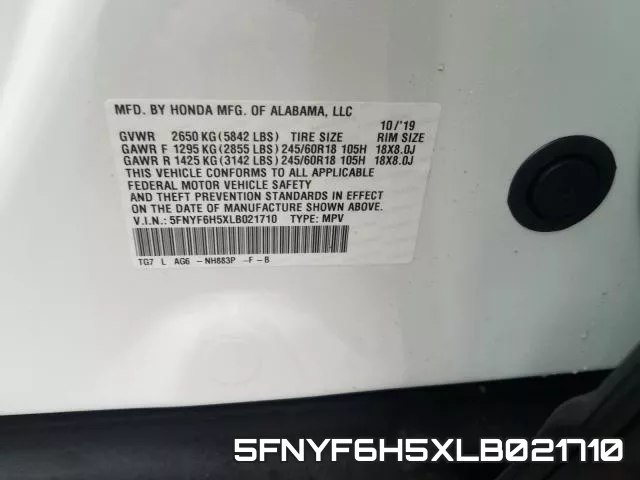 5FNYF6H5XLB021710 фото 2